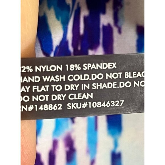 Torrid Tie Dye Swim 1X Blue One Piece Chevron Peplum Tropical Aztec Boho Western - Picture 10 of 16